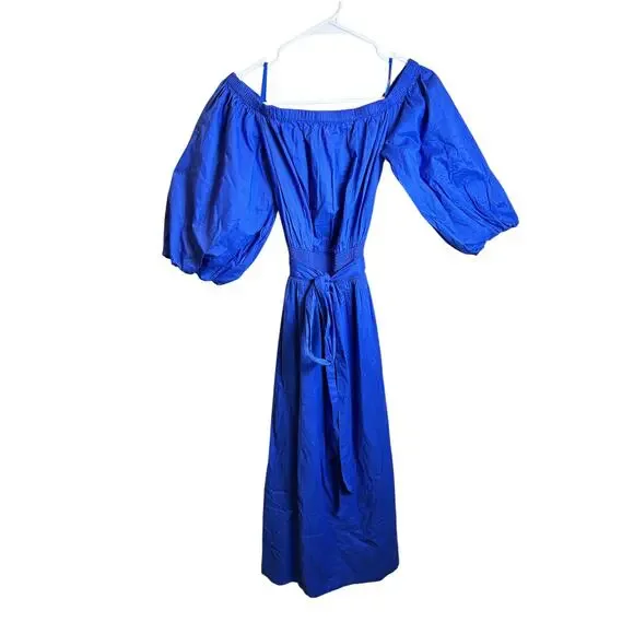 Lilly Pulitzer Blue Shawnlee Off The Shoulder Cotton Dress Size Small - Picture 2 of 6